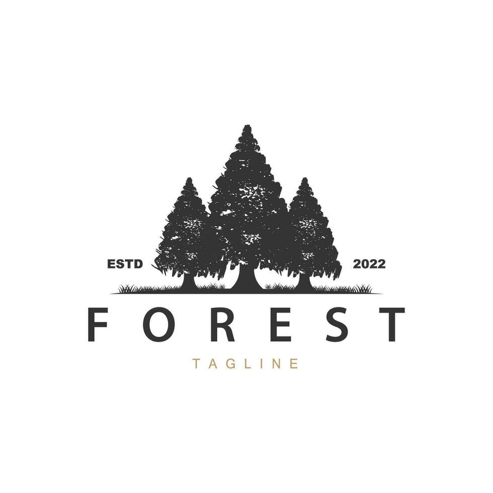 Forest Logo, Jungle Adventure Simple Design Vector, Illustration Template vector