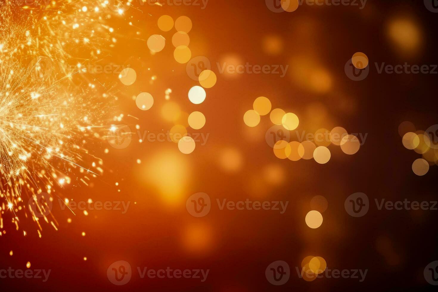 Close up of New Years Eve fireworks sparkles isolated on a gradient background photo