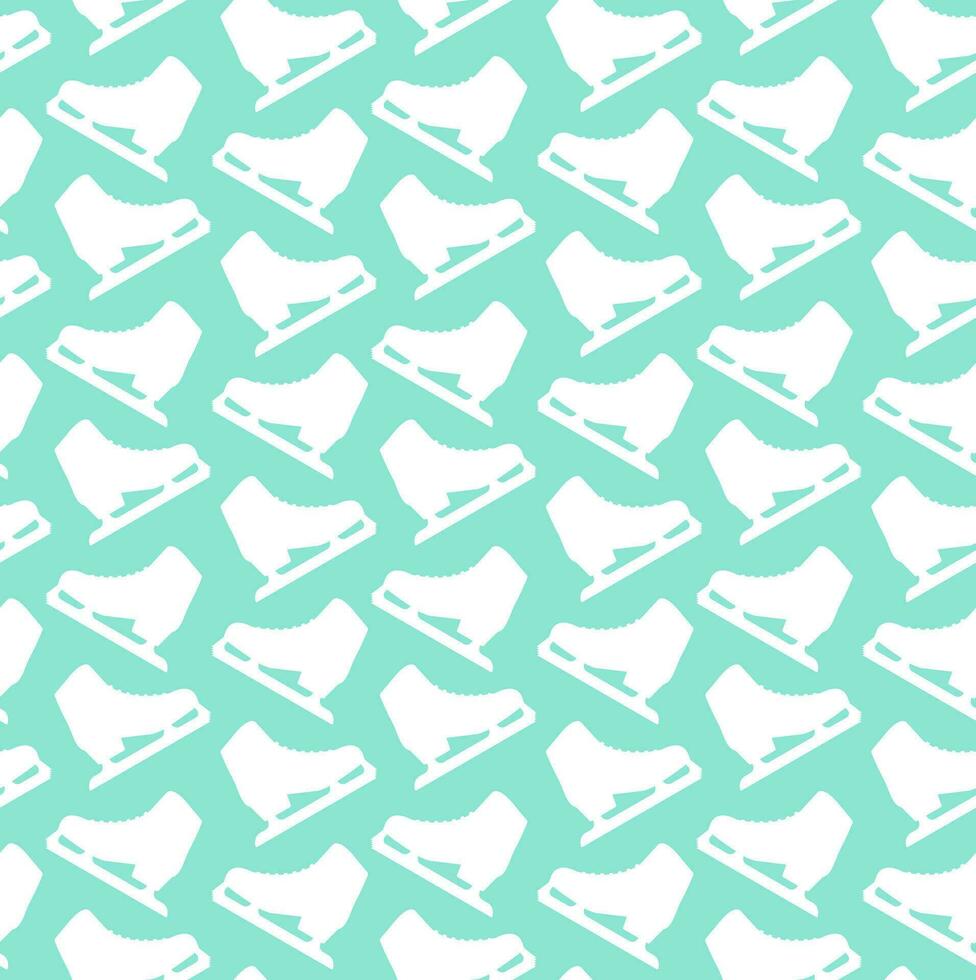 Vector seamless pattern of sketch ice skate