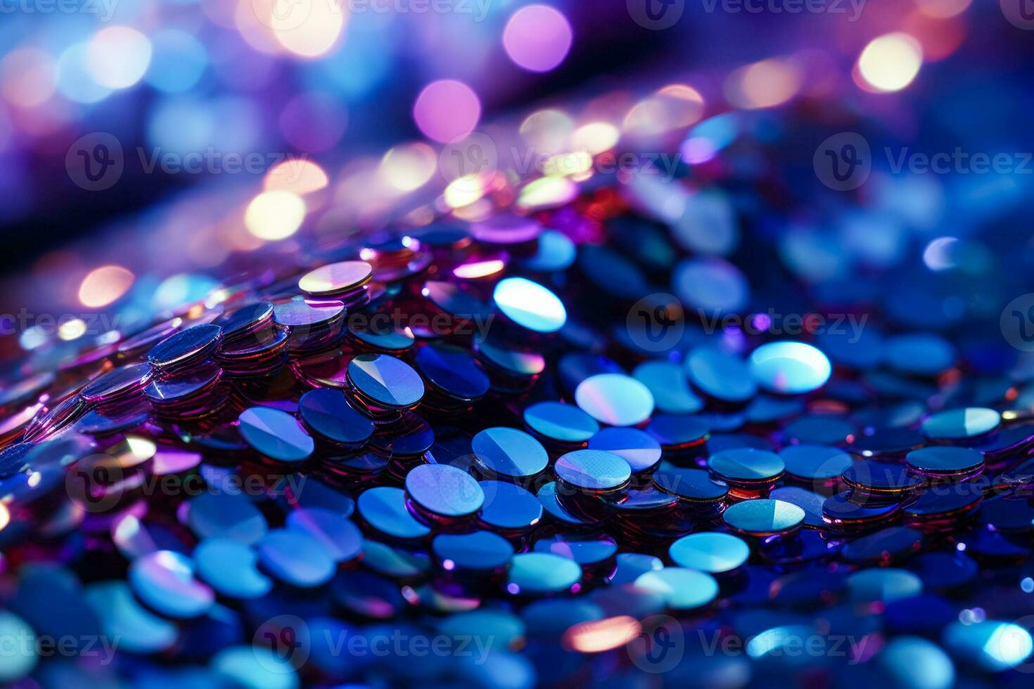 Sequin fabric glittering under light captured in a detailed macro shot photo
