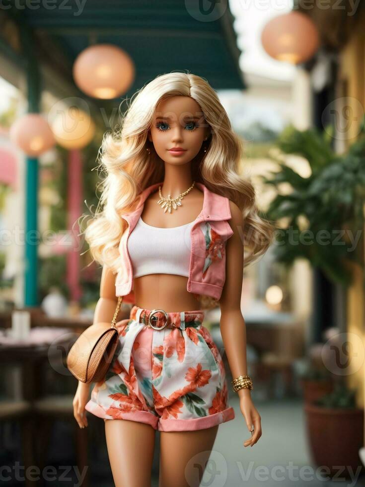 Barbie Cute Doll in Summer Trendy Outfit photo