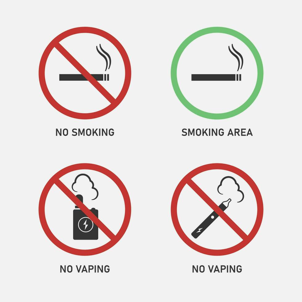 No smoking, no vaping sign. Electronic Cigarette icon. Vector