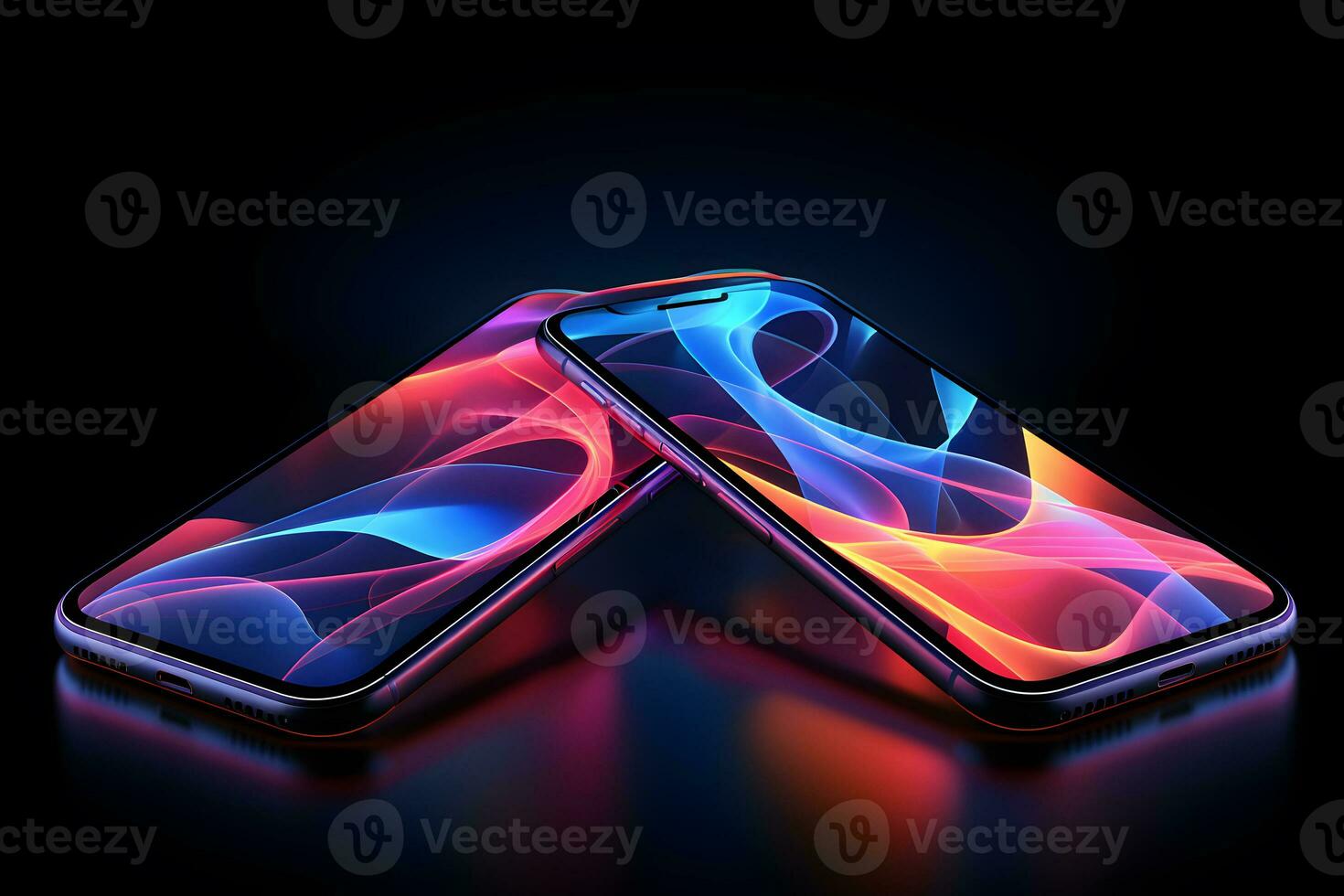 line graphics gradient light phone signal technology Generative AI photo