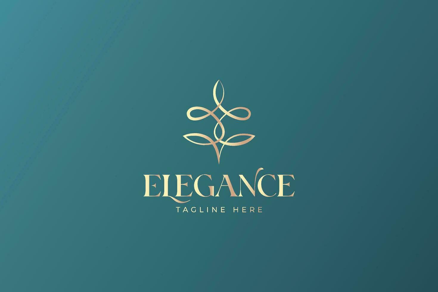 Linear Swirl Elegance Gold Premium Logo Branding for Fashion Beauty Jewelry Hotel Event Organizer vector