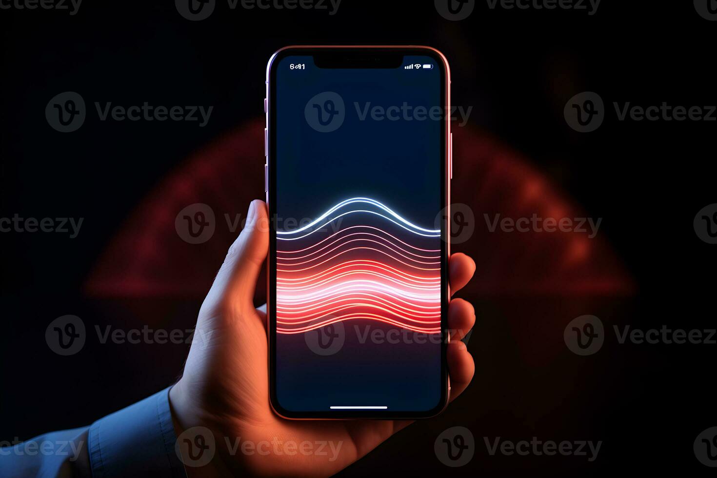 line graphics gradient light phone signal technology Generative AI photo