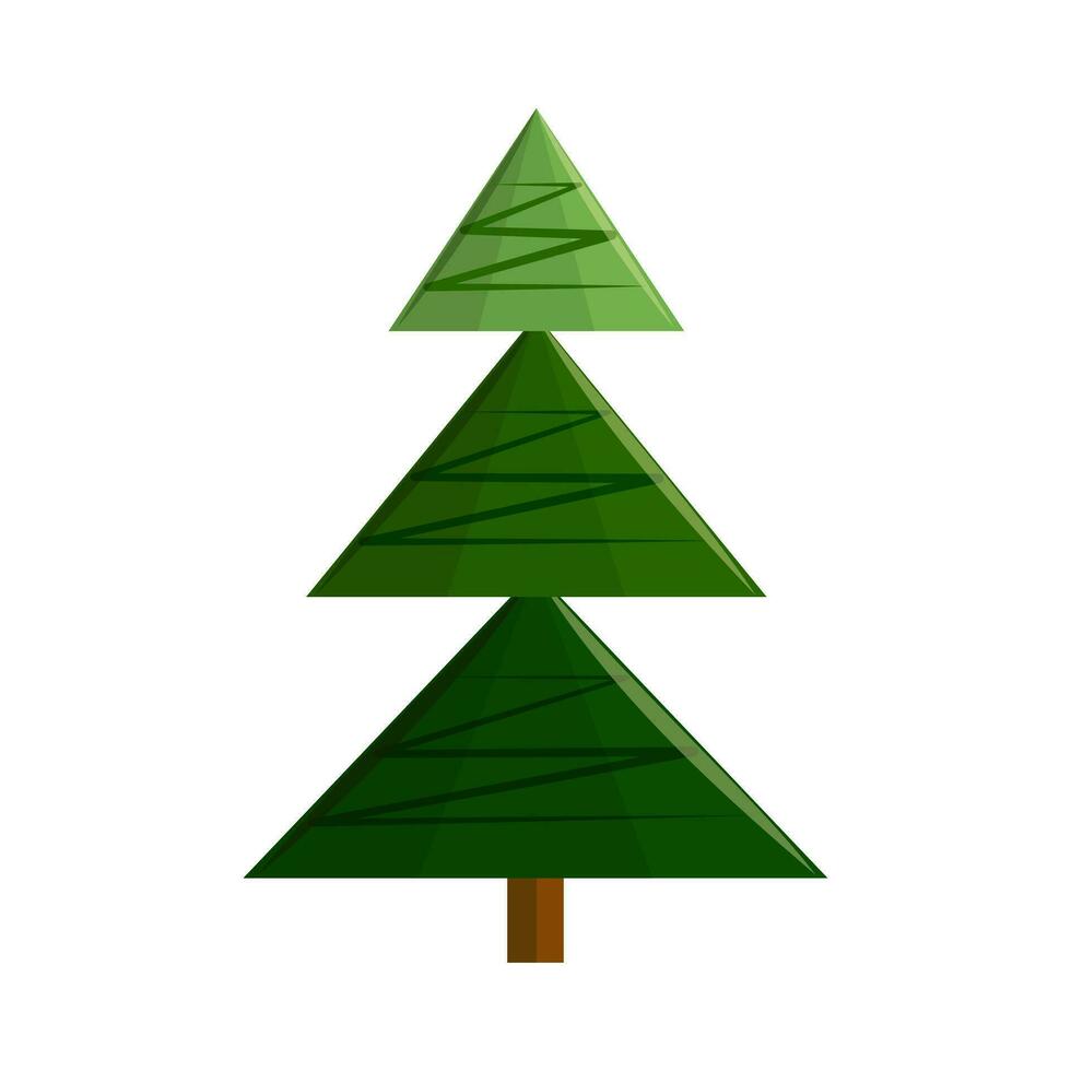 verde resumen Navidad árbol. Navidad bosque árbol aislado en blanco antecedentes. plano vector ilustración.