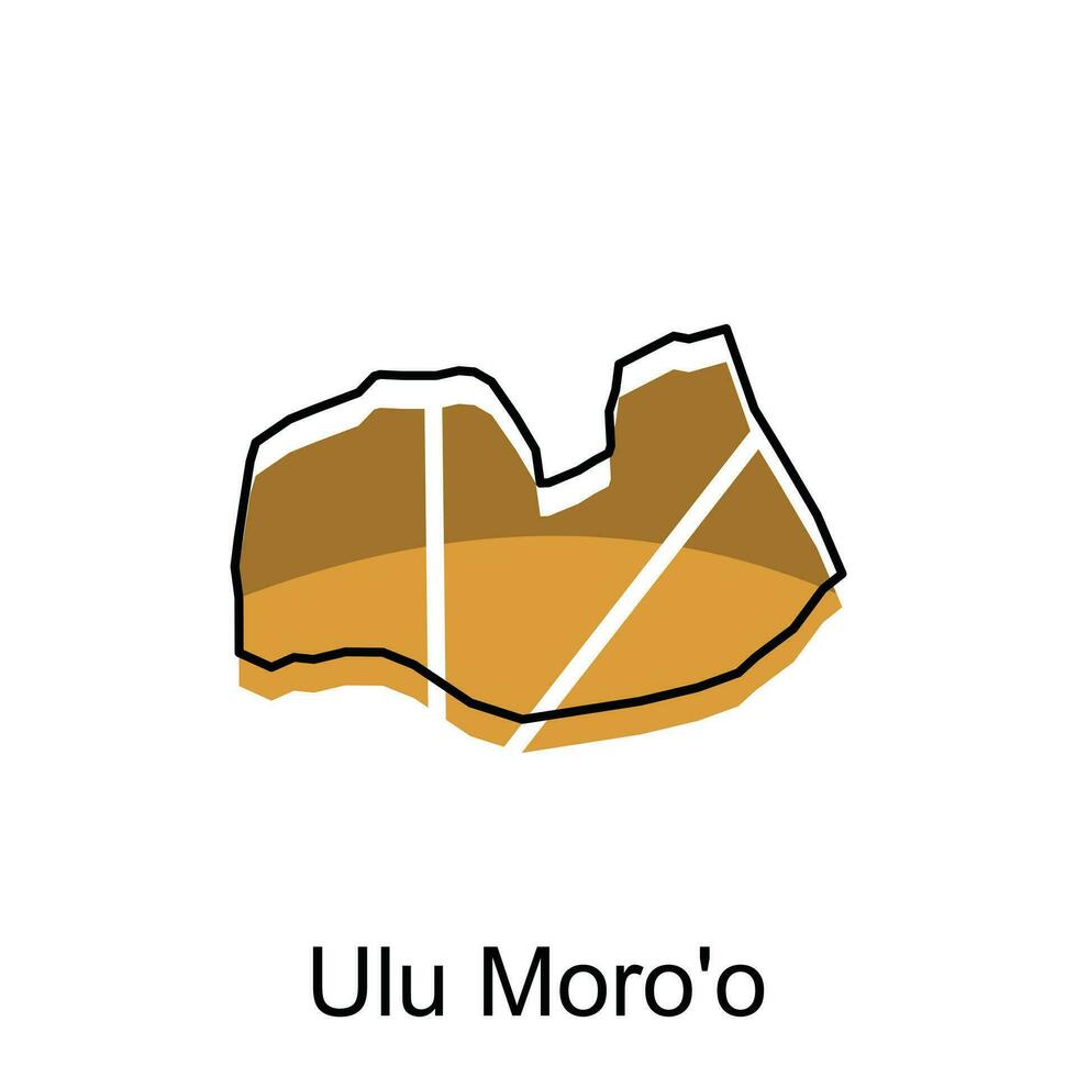 Map City of Ulu Moro o. vector map of North Sumatra Province capital Country colorful design, illustration design template on white background