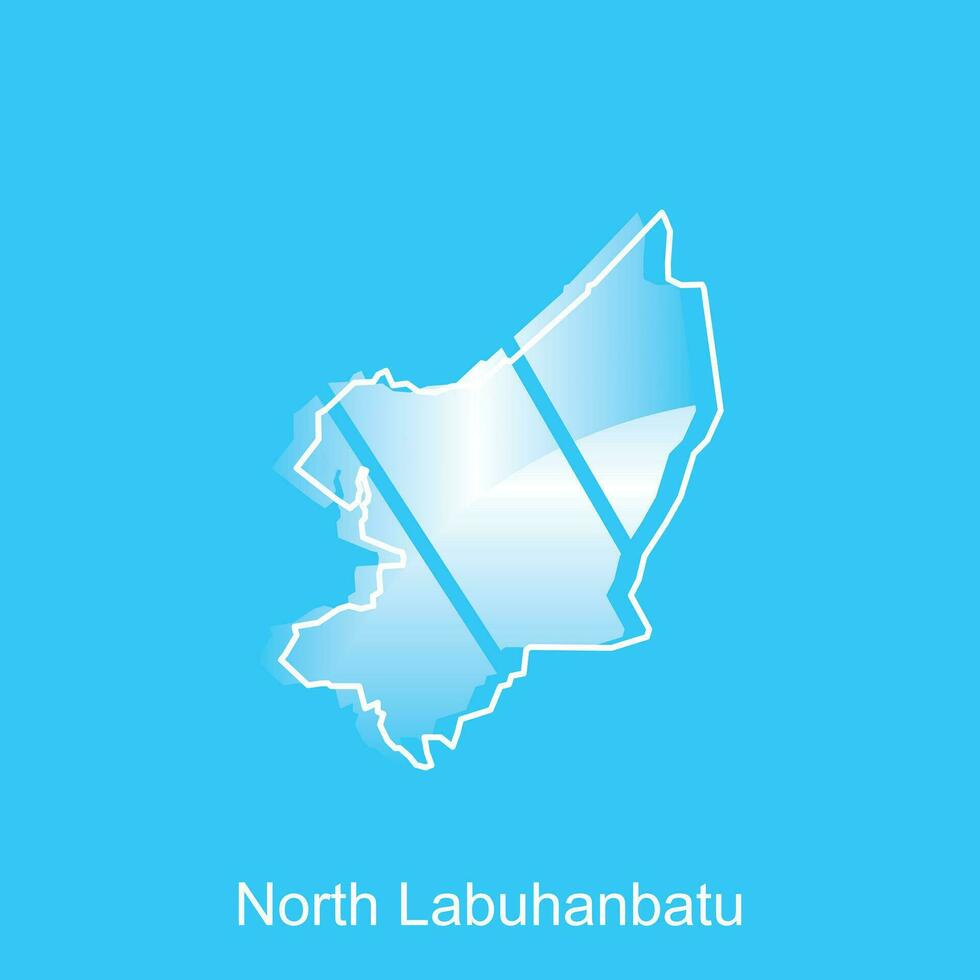 Map City of North Labuhanbatu Vector Design. Abstract, designs concept, logo design template