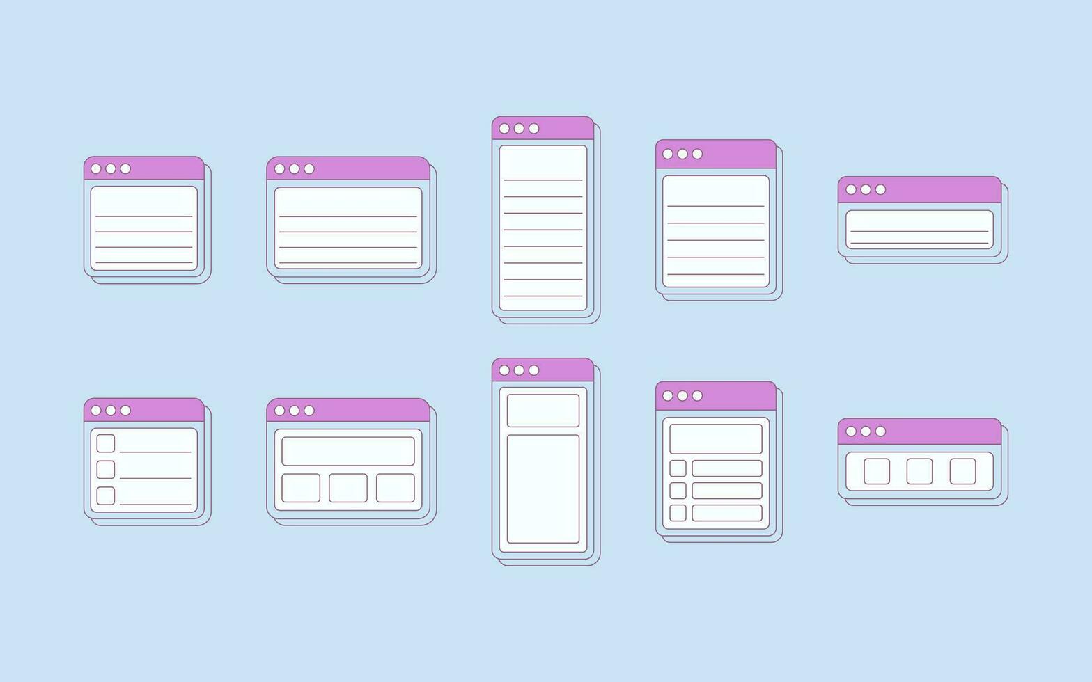 Collection of Note List Window vector