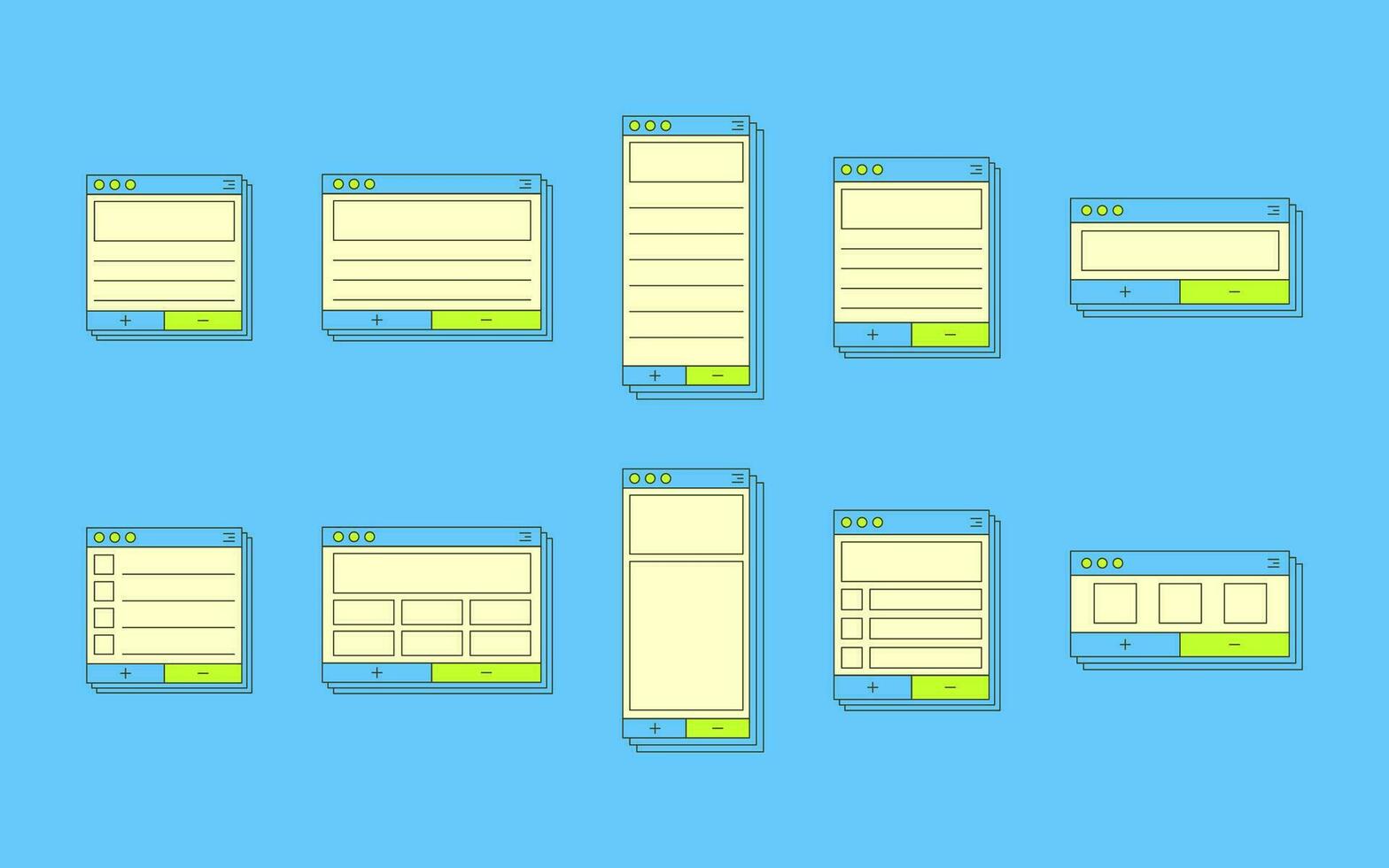Collection of Note List Window vector