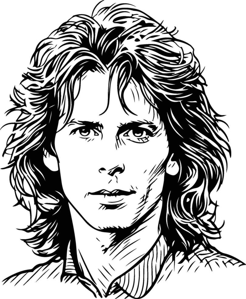 Rick Springfield illustration vector