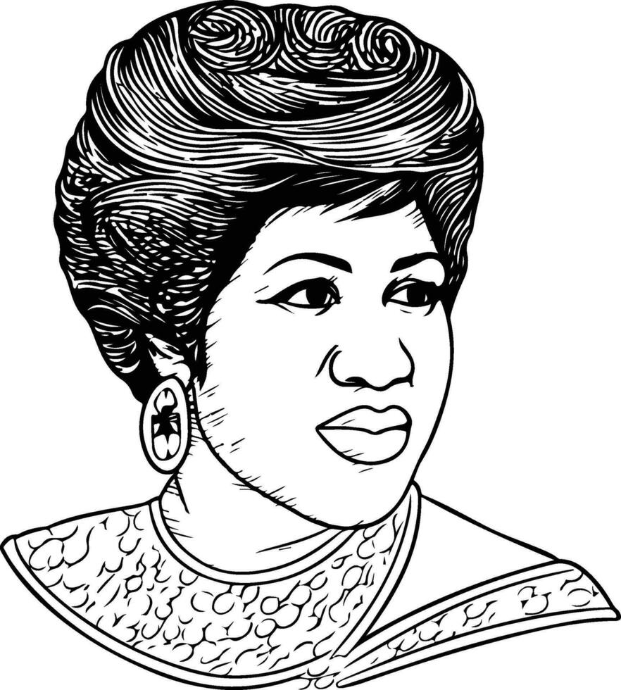 Aretha Franklin illustration vector