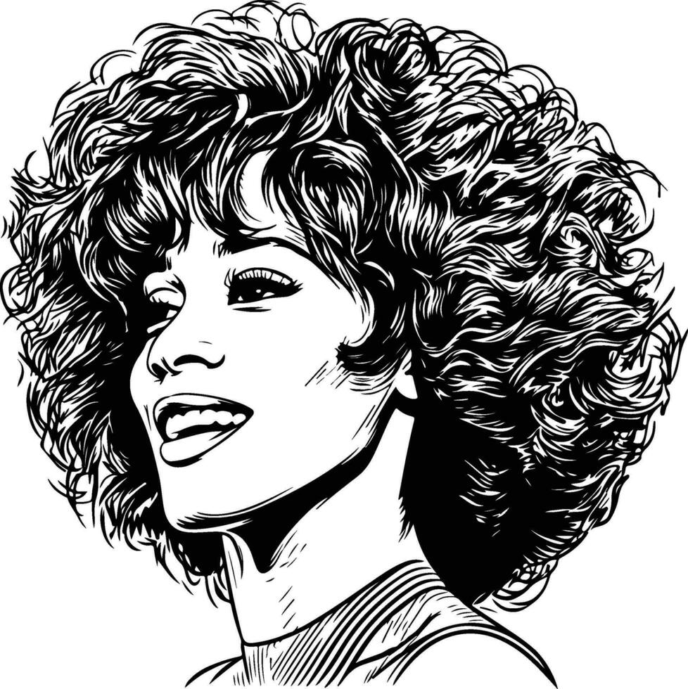 Whitney Houston illustration vector