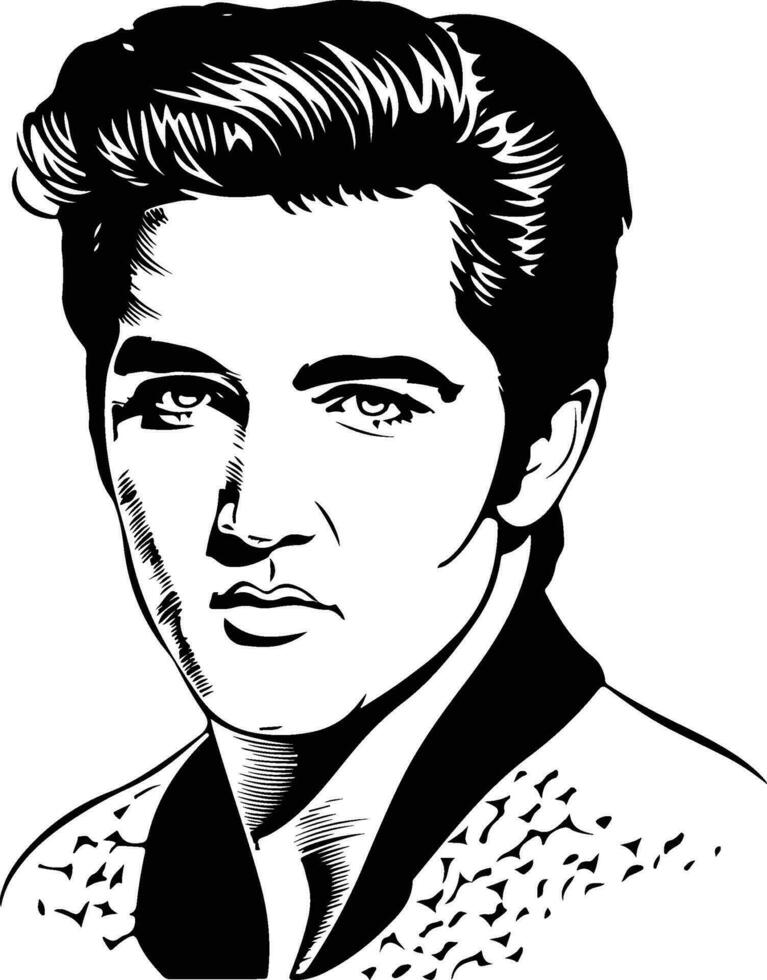 Elvis Presley portrait illustration vector