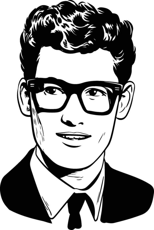 Buddy Holly illustration vector