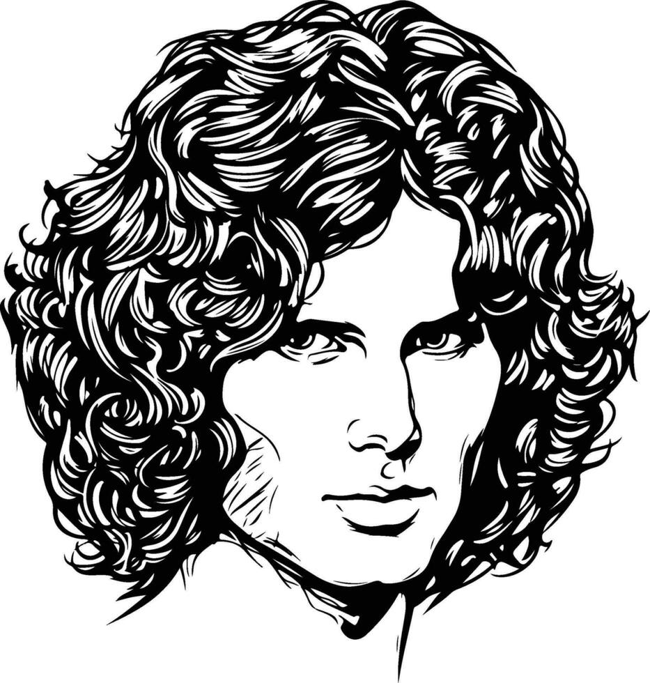 Jim morrison, el puertas ilustración vector