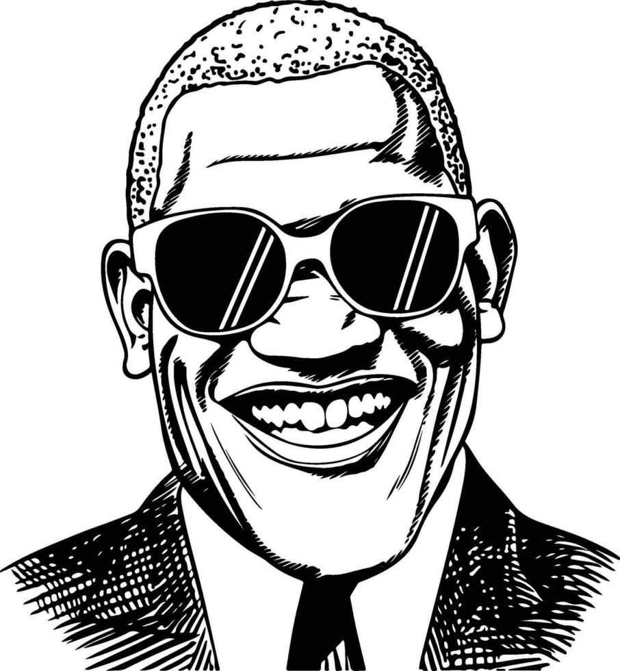 Ray Charles illustration vector