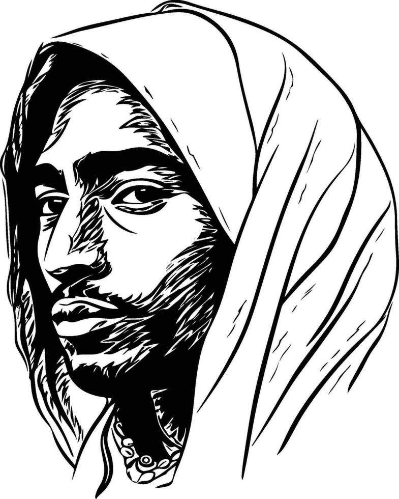 Tupac Shakur illustration vector