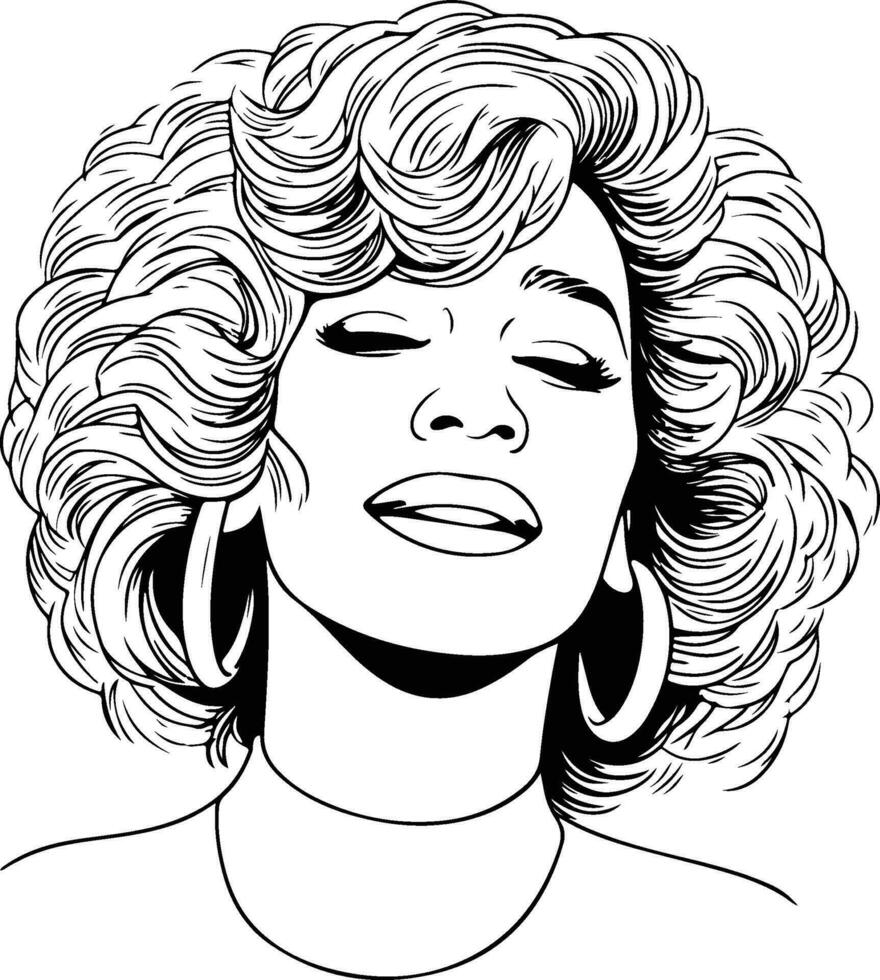 Whitney houston ilustración vector