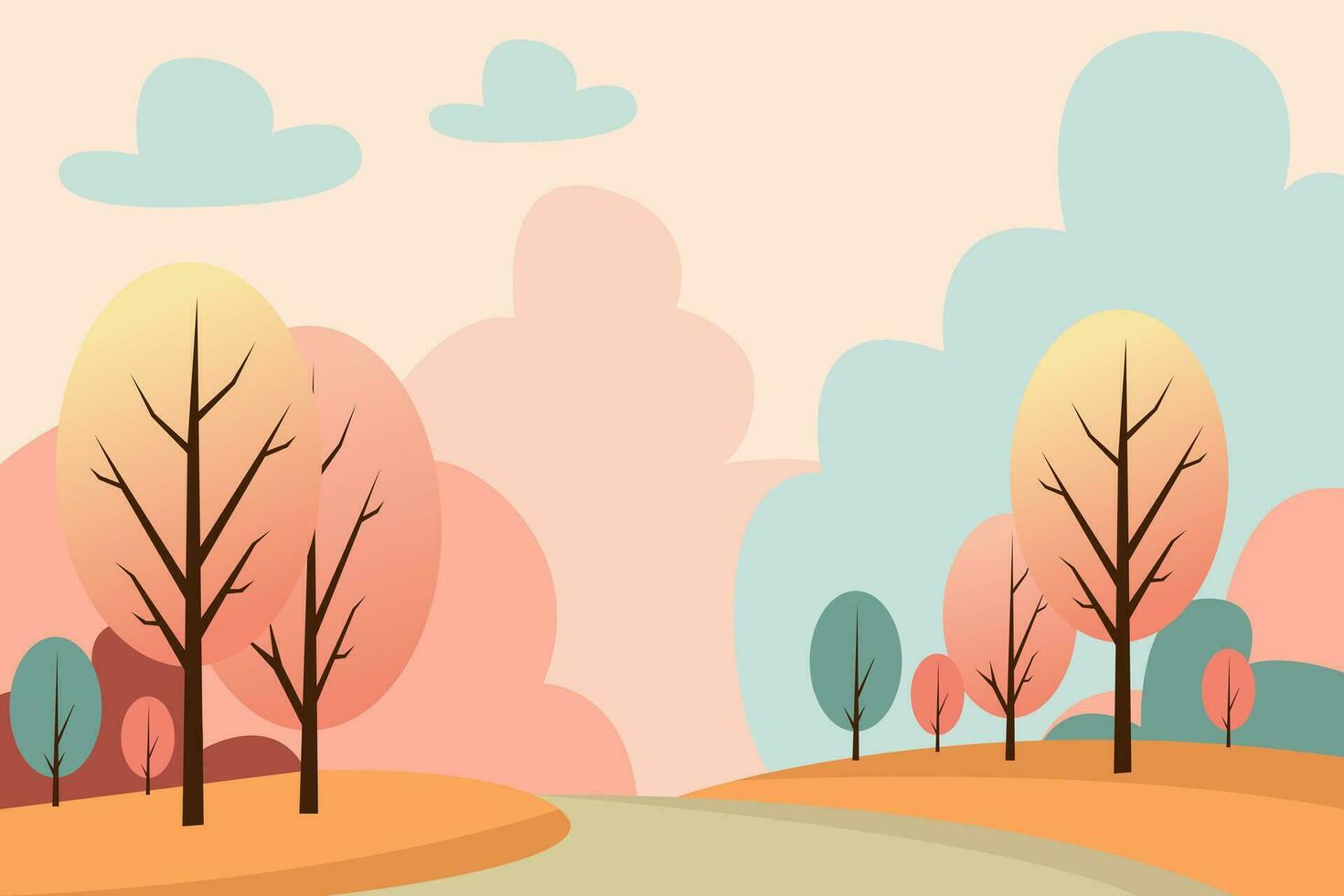 autumn background flat design vector illustration