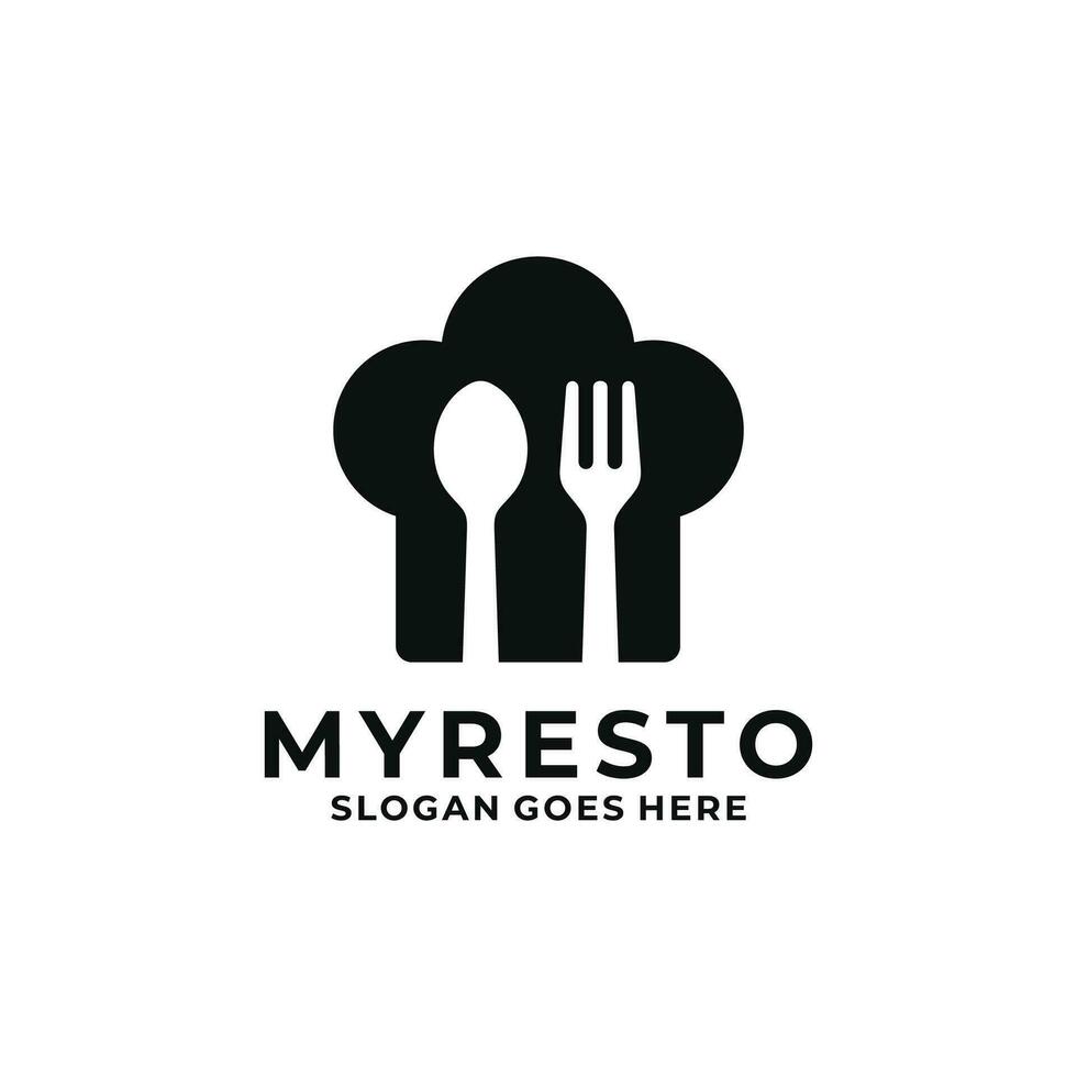 Ilustración de vector de diseño de logotipo de restaurante
