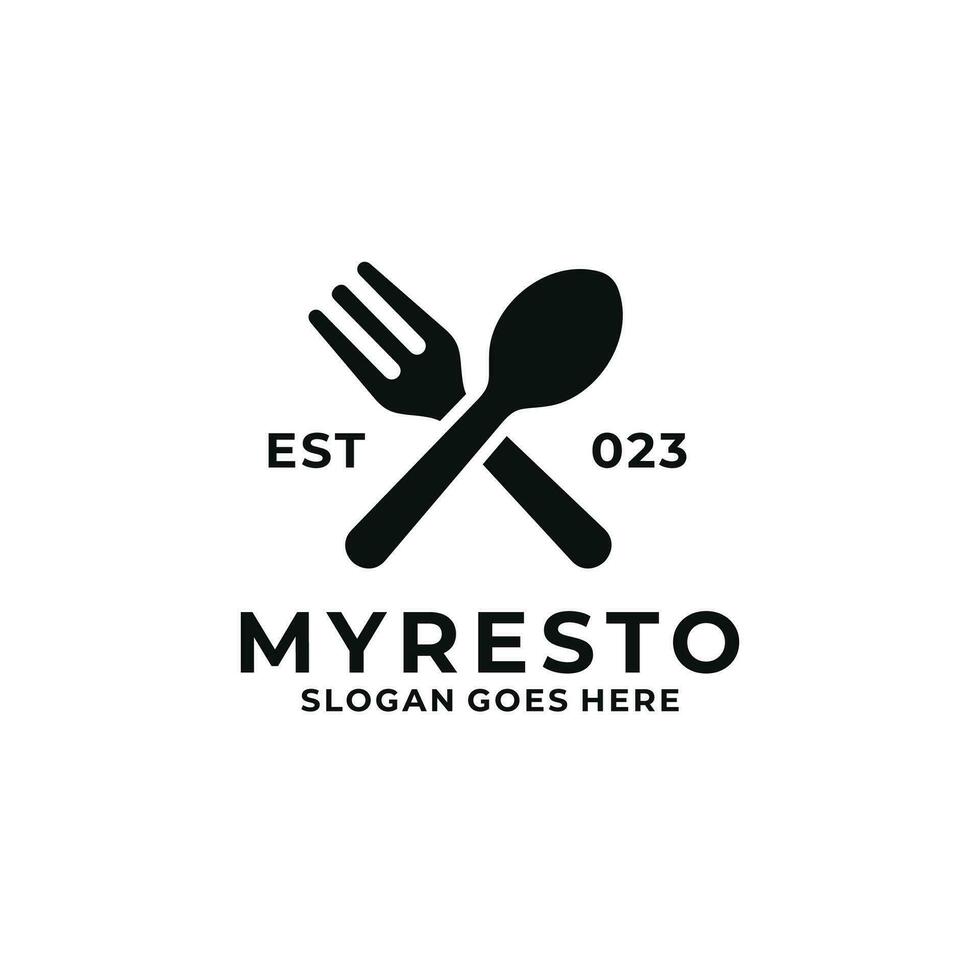 Ilustración de vector de diseño de logotipo de restaurante