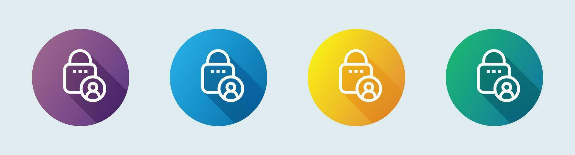Access line icon in flat design style. Protection signs vector illustration.