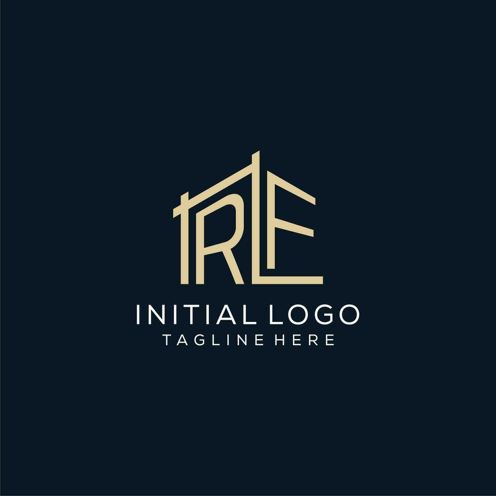 Initial RF logo, clean and modern architectural and construction logo design vector