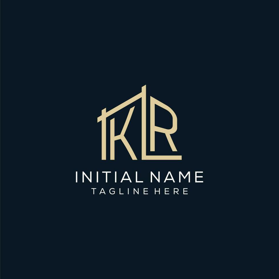 Initial KR logo, clean and modern architectural and construction logo design vector