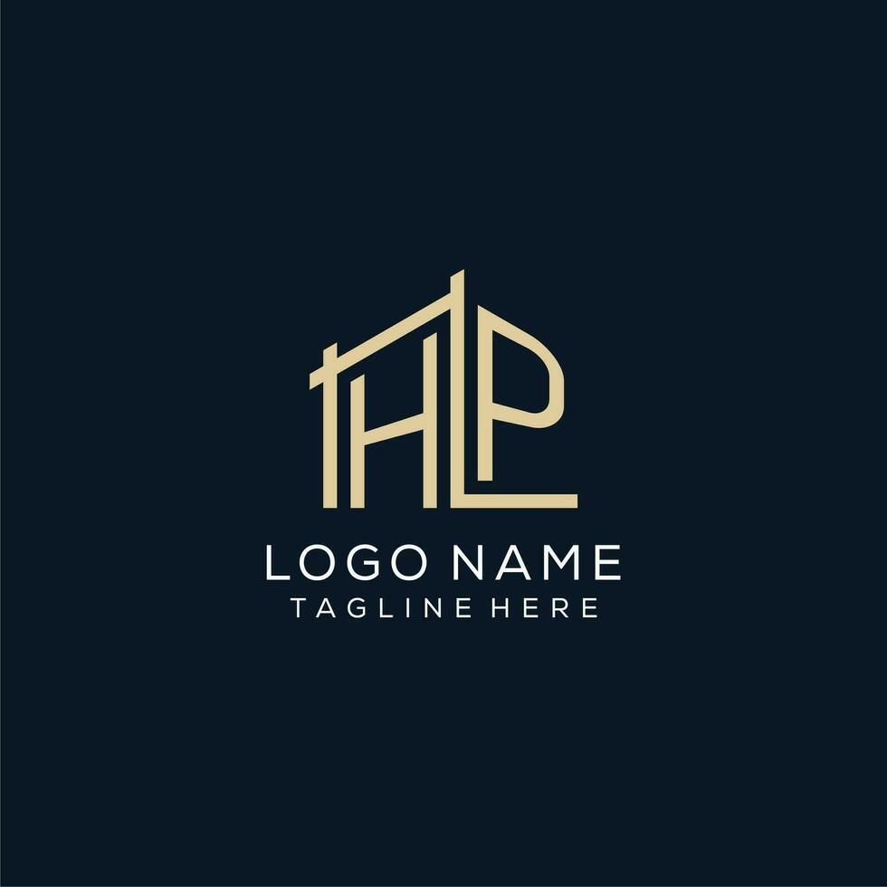 inicial hp logo, limpiar y moderno arquitectónico y construcción logo diseño vector