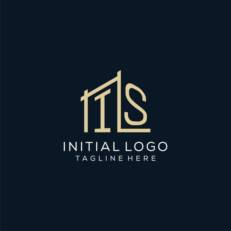 Initial IS logo, clean and modern architectural and construction logo design vector