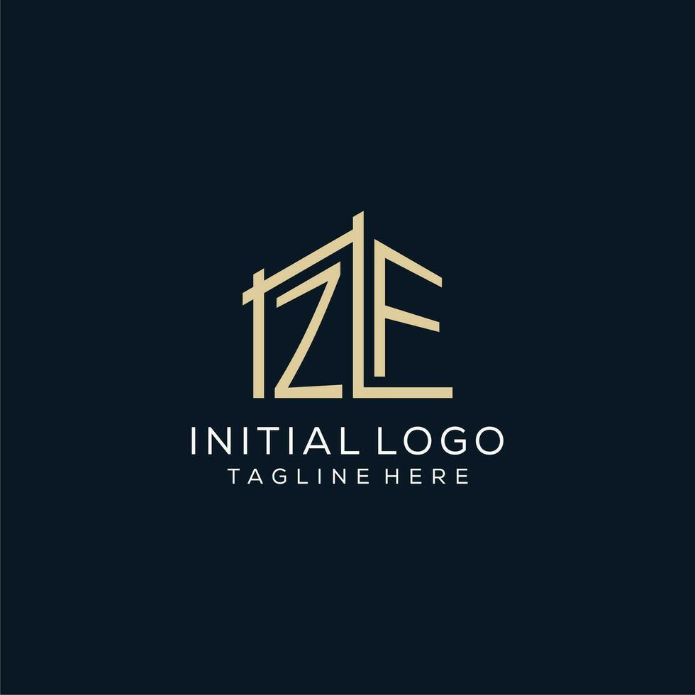 Initial ZF logo, clean and modern architectural and construction logo design vector