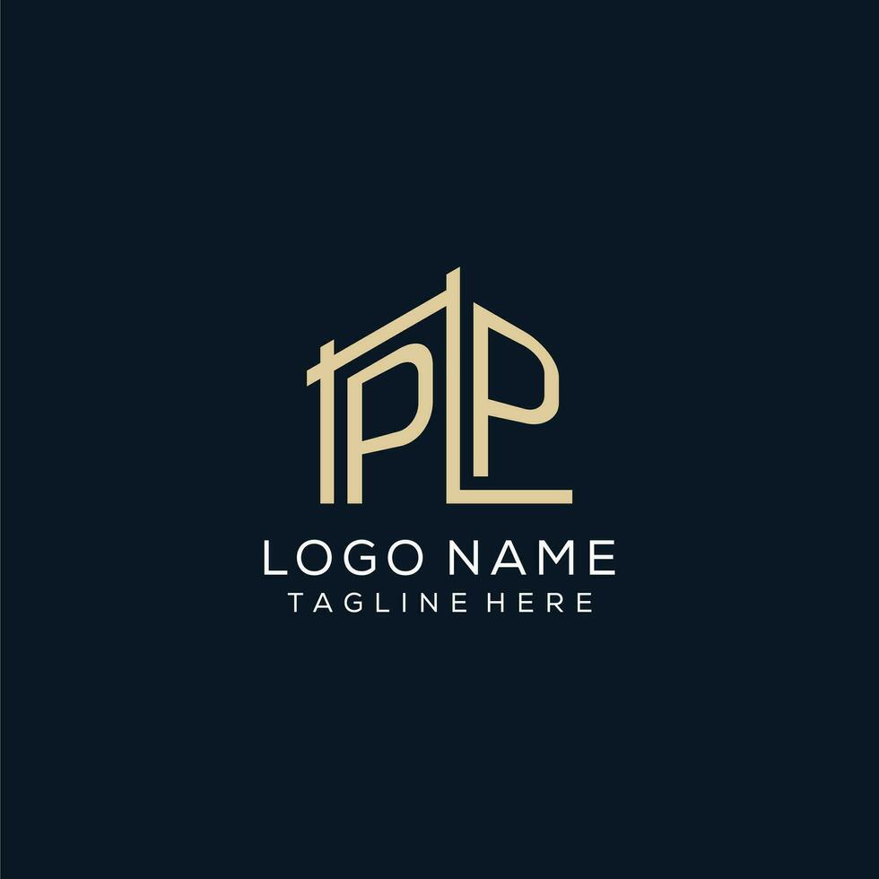 Initial PP logo, clean and modern architectural and construction logo design vector