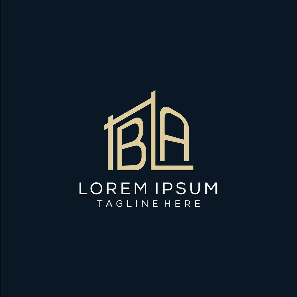 Initial BA logo, clean and modern architectural and construction logo design vector
