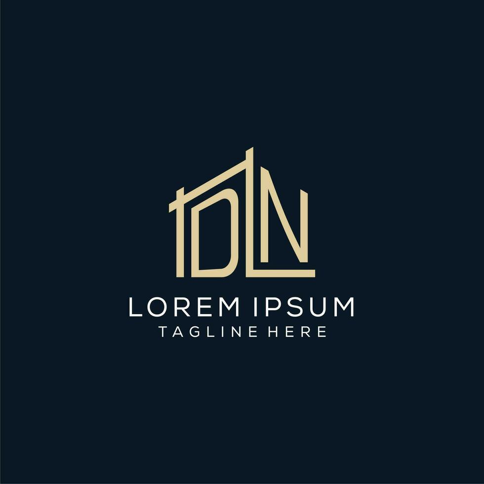 Initial DN logo, clean and modern architectural and construction logo design vector