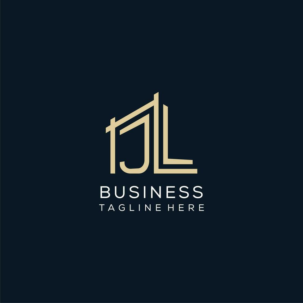 Initial JL logo, clean and modern architectural and construction logo design vector