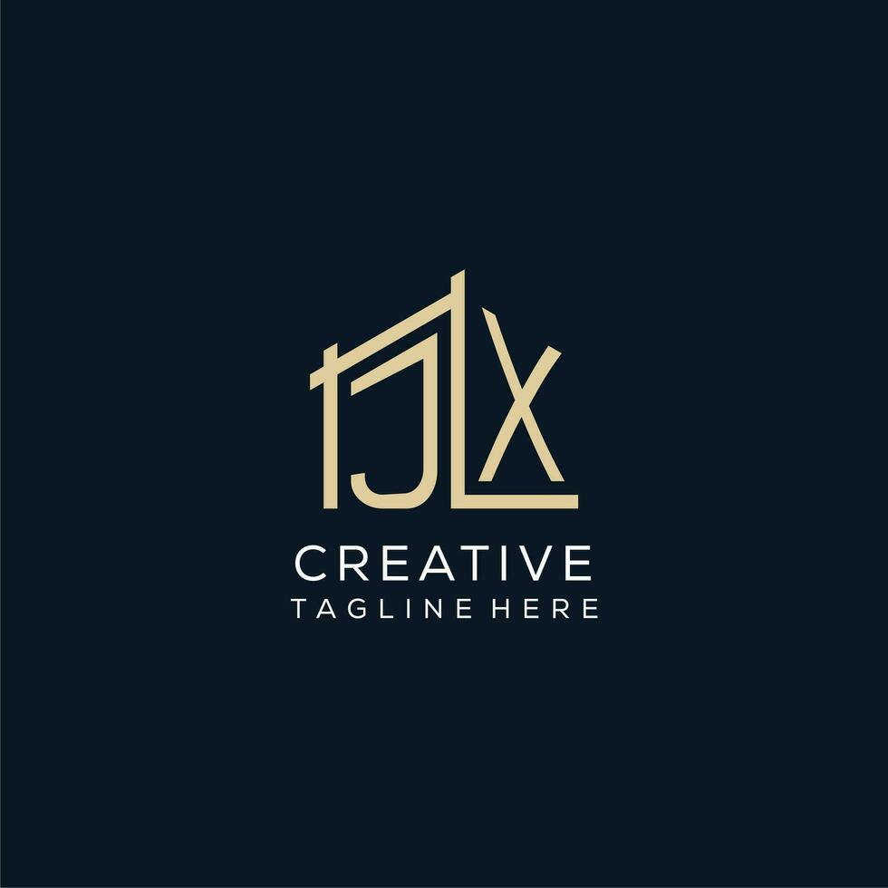 Initial JX logo, clean and modern architectural and construction logo design vector