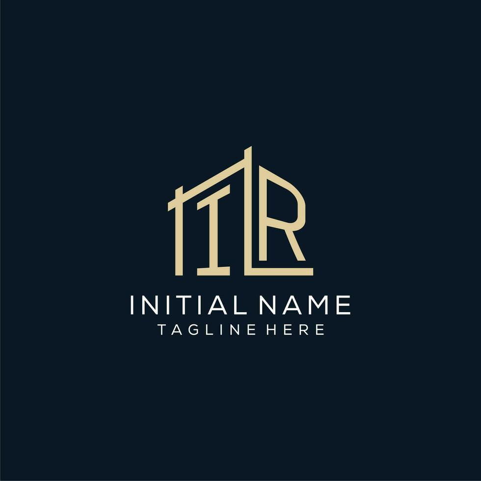 Initial IR logo, clean and modern architectural and construction logo design vector