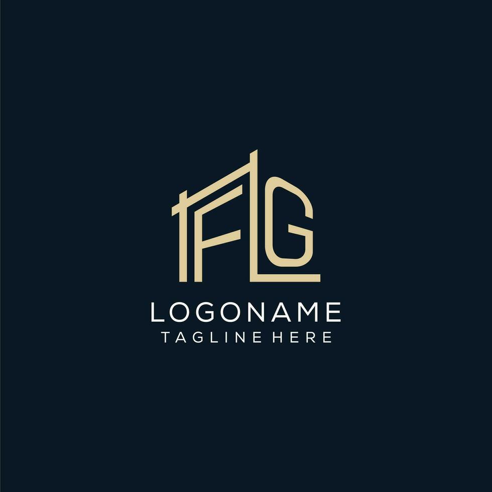 Initial FG logo, clean and modern architectural and construction logo design vector