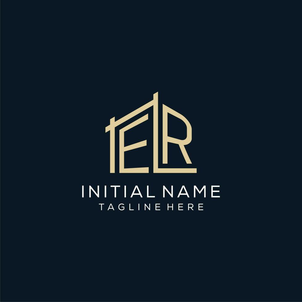 Initial ER logo, clean and modern architectural and construction logo design vector