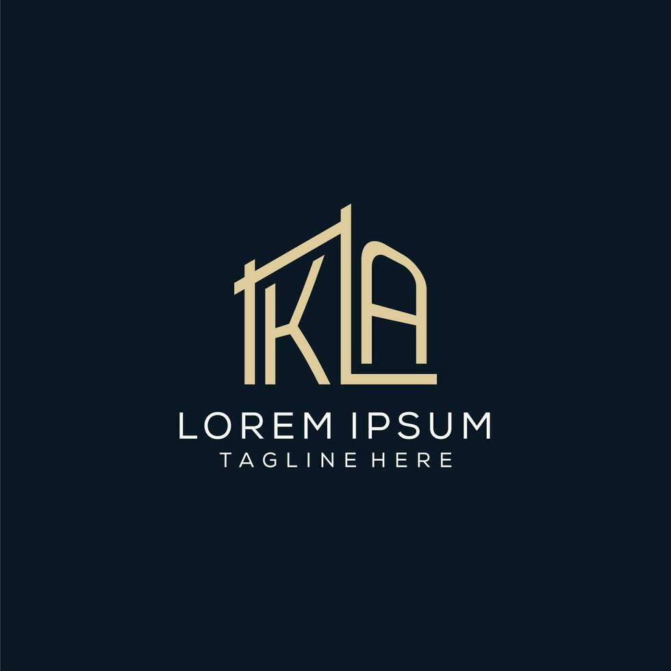 Initial KA logo, clean and modern architectural and construction logo design vector