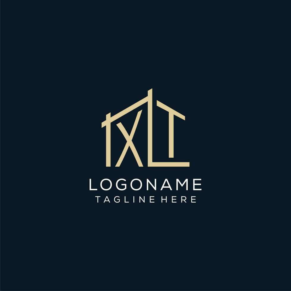Initial XT logo, clean and modern architectural and construction logo design vector