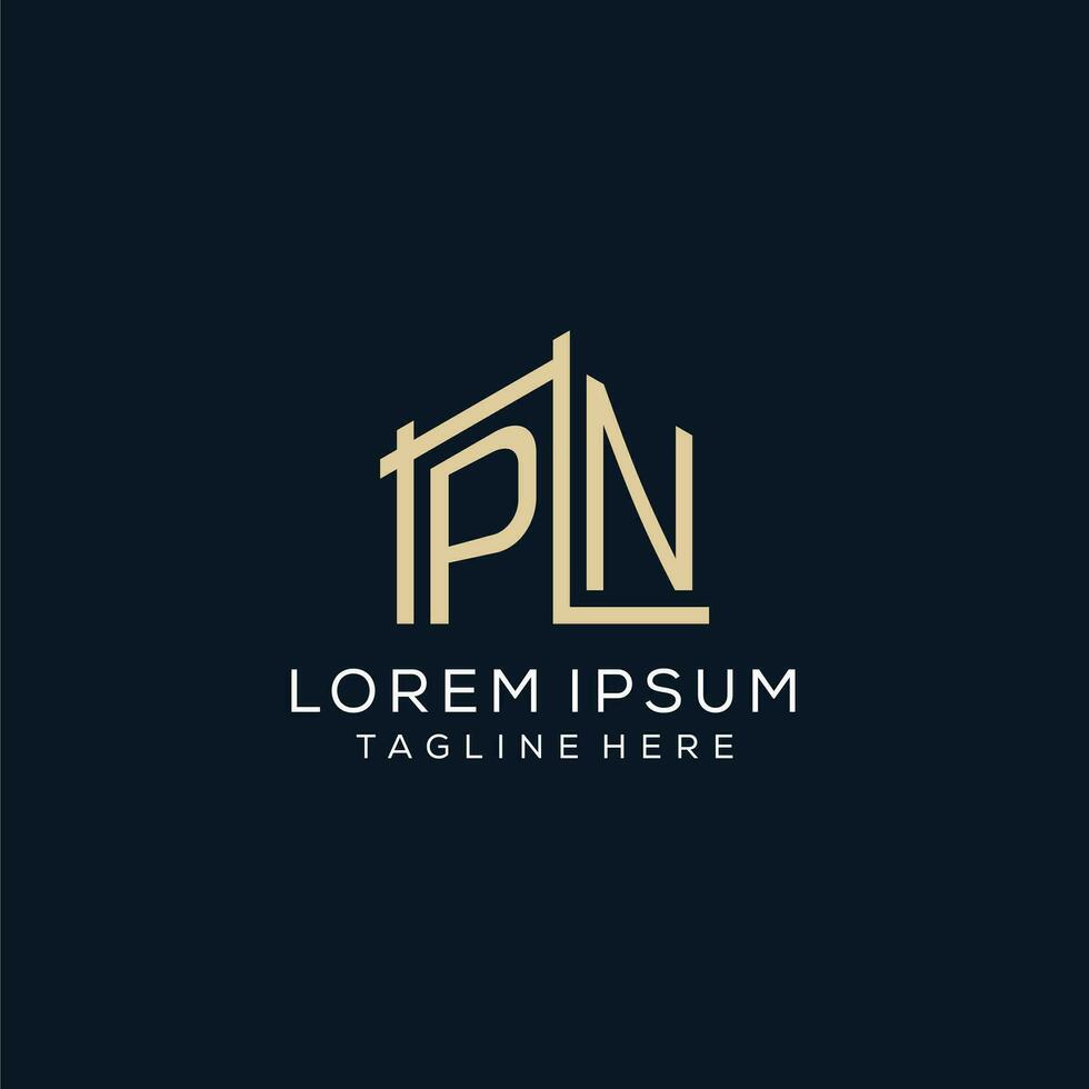 Initial PN logo, clean and modern architectural and construction logo design vector