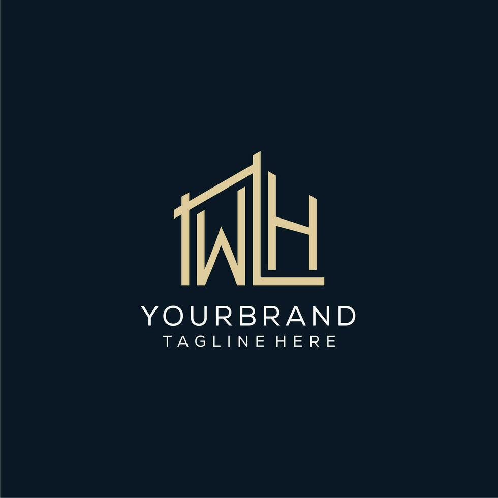 Initial WH logo, clean and modern architectural and construction logo design vector