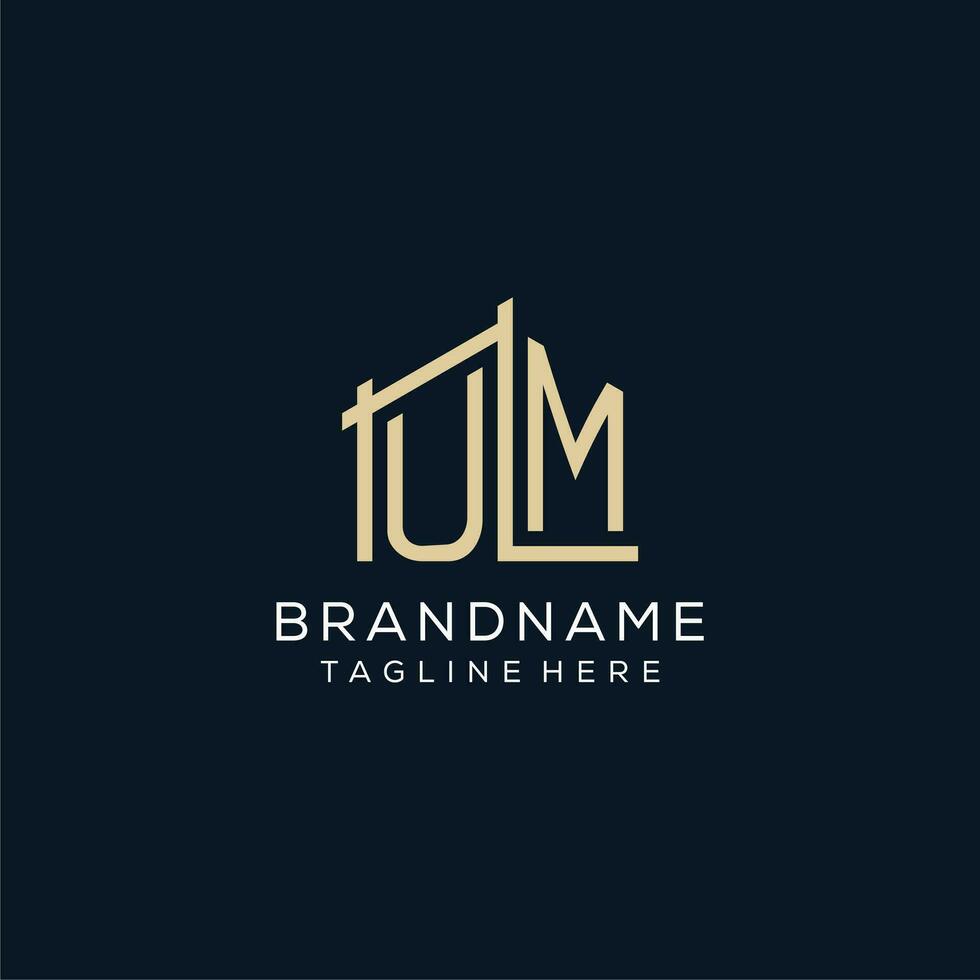 Initial UM logo, clean and modern architectural and construction logo design vector