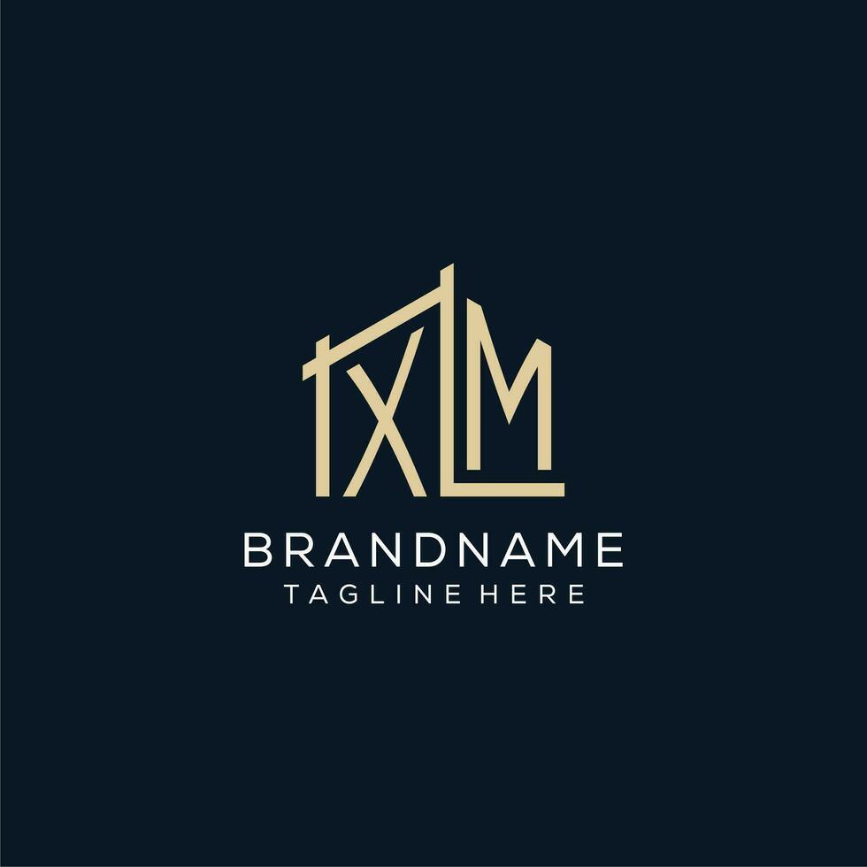 Initial XM logo, clean and modern architectural and construction logo design vector