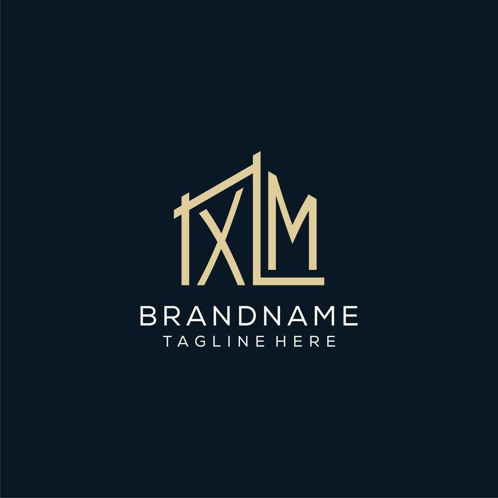 Initial XM logo, clean and modern architectural and construction logo design vector