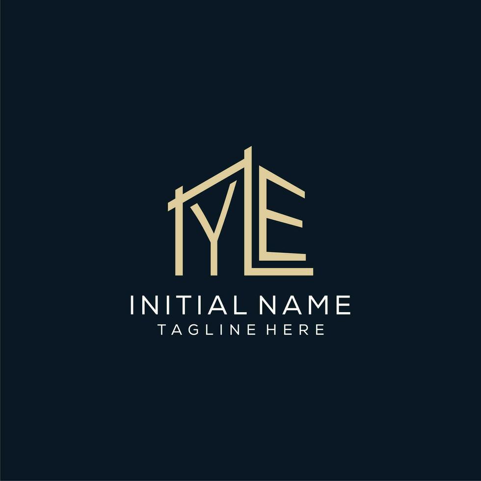 Initial YE logo, clean and modern architectural and construction logo design vector