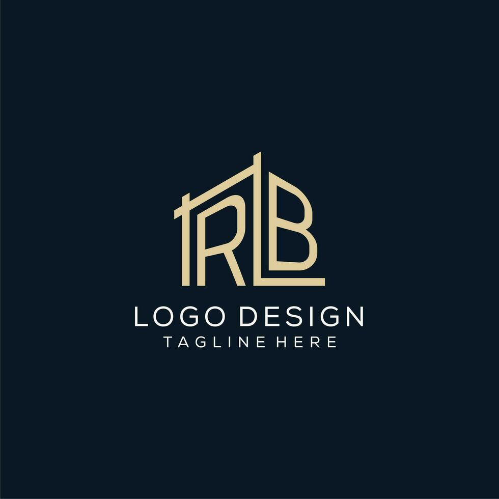 Initial RB logo, clean and modern architectural and construction logo design vector