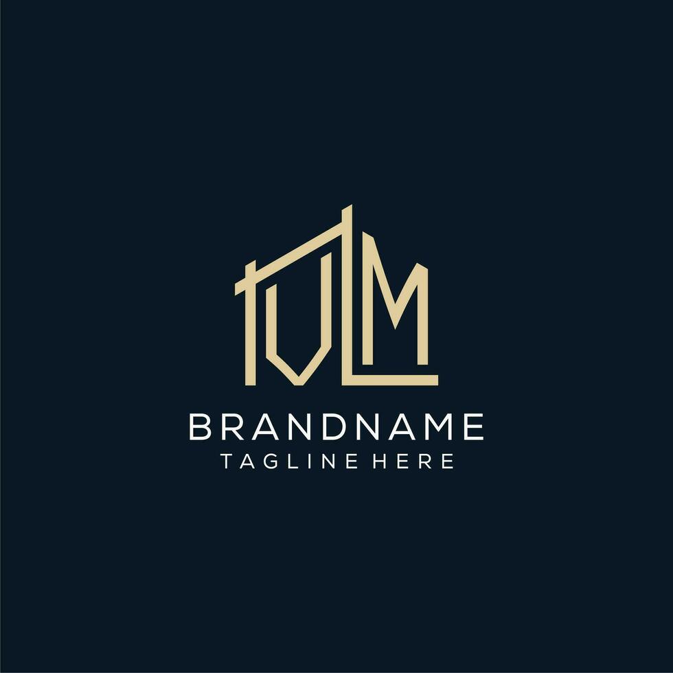 Initial VM logo, clean and modern architectural and construction logo design vector